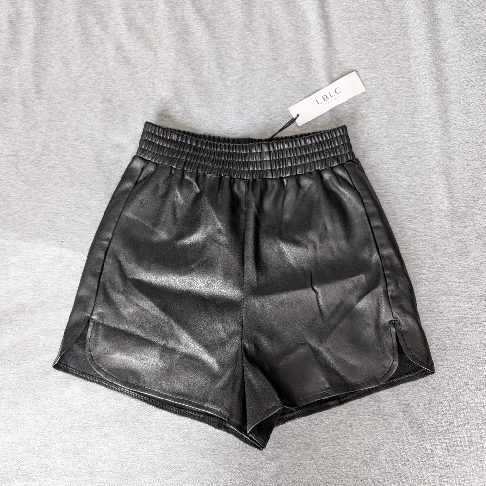 NWT Black Faux Leather LBLC The Label shorts